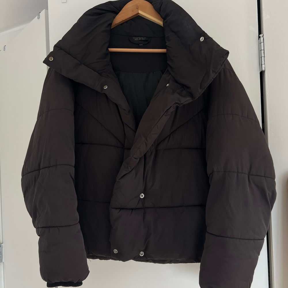 Topshop Women's Black Puffer Jacket